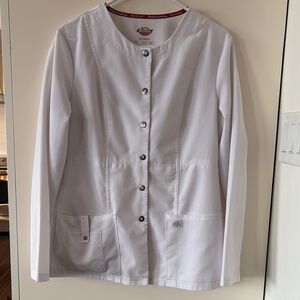 Dickies White Button-Up Warm Up Jacket